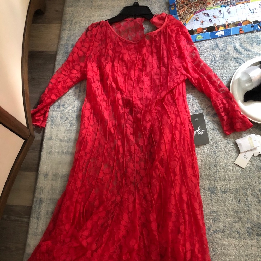 Teri Jon watermelon dress